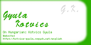 gyula kotvics business card